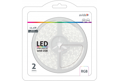 LED Strip Blister 5V 7.2W SMD5050 30LED RGB IP65 2m